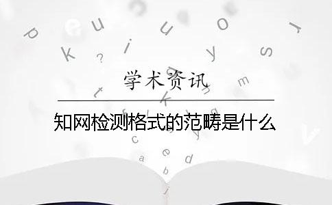 知网检测格式的范畴是什么？