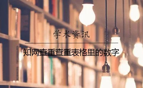 知网查重查重表格里的数字