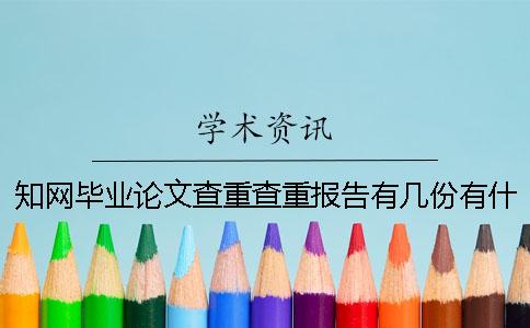 知网毕业论文查重查重报告有几份？有什么分别？