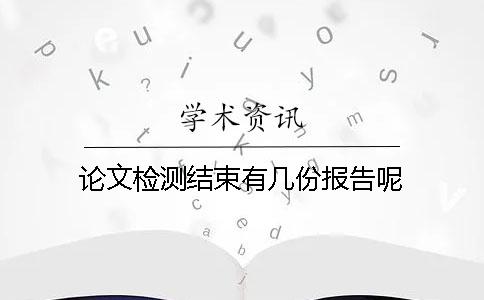 论文检测结束有几份报告呢