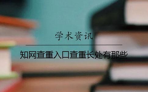 知网查重入口查重长处有那些