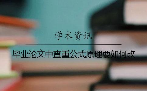 毕业论文中查重公式原理要如何改