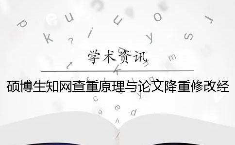 硕博生知网查重原理与论文降重修改经验分享