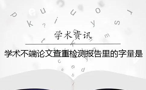 学术不端论文查重检测报告里的字量是字符数还是字量