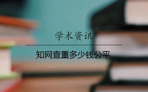 知网查重多少钱公平