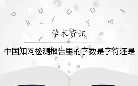 中国知网检测报告里的字数是字符还是字数