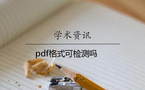 pdf格式可检测吗？